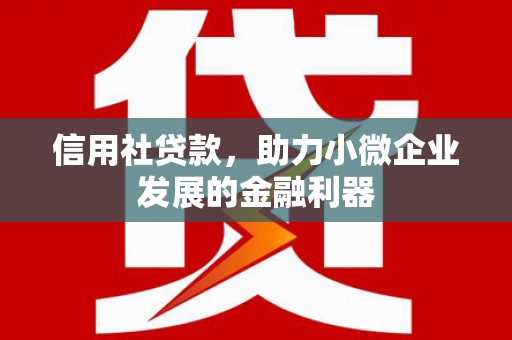 朔州信用社贷款，助力小微企业发展的金融利器