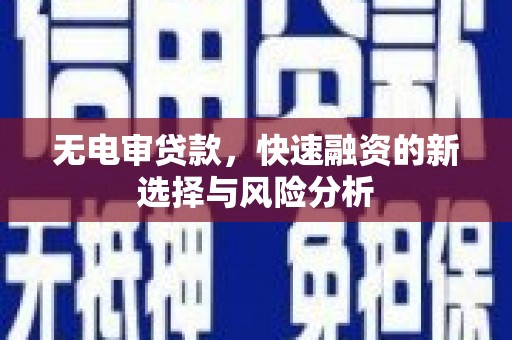 朔州无电审贷款，快速融资的新选择与风险分析