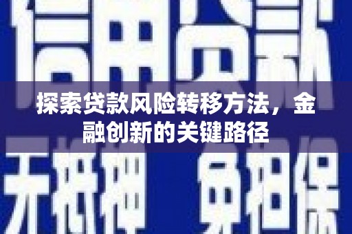 朔州探索贷款风险转移方法，金融创新的关键路径