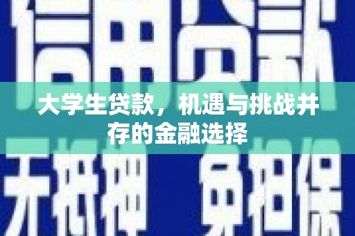 朔州大学生贷款，机遇与挑战并存的金融选择